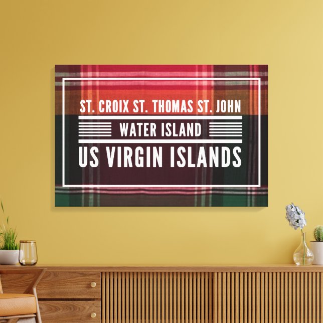Toile Îles Vierges américaines USVI Madras Tropical (Insitu(Salon))
