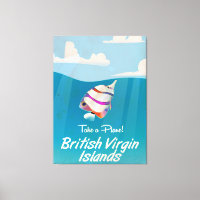 Îles Vierges britanniques Affiche de vacances vint