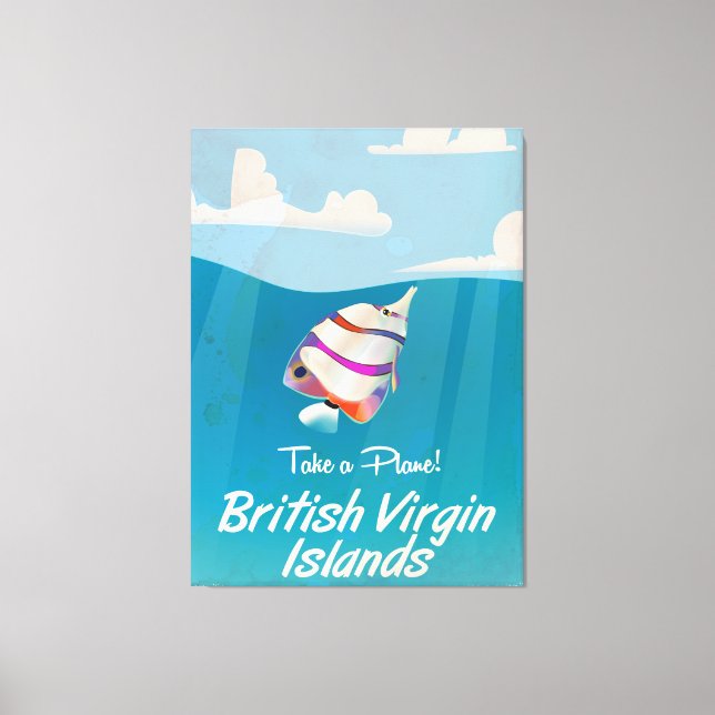 Toile Îles Vierges britanniques Affiche de vacances vint (Recto)