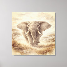 Illustration aquarelle de l'éléphant d'Afrique maj