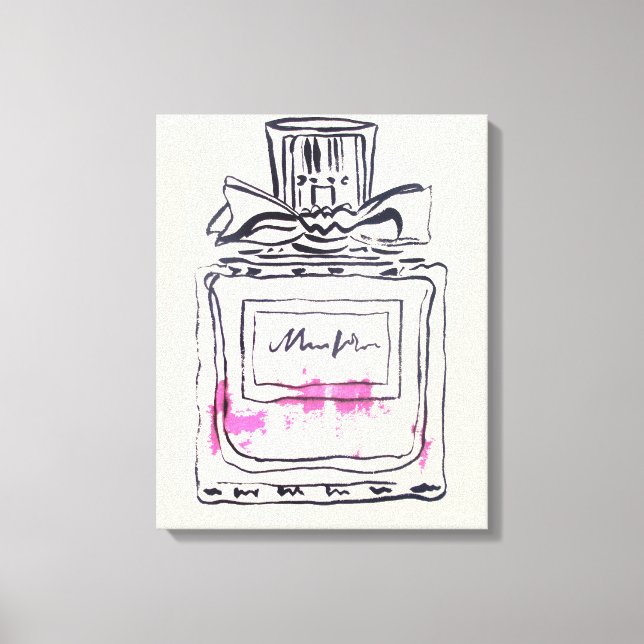 Toile Illustration aquarelle de mode de flacon de parfum (Recto)