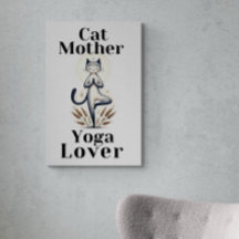 Illustration Cat Mother Yoga Lover