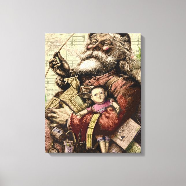 Toile Illustration classique de Thomas Nast du Père Noël (Recto)