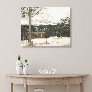 Toile Illustration crayon/stylo Colorado Paysage hiverna