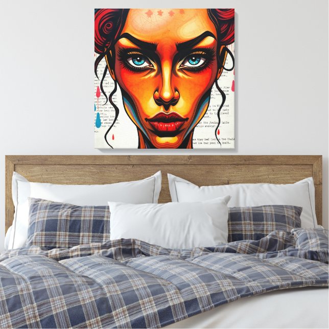 Toile Illustration créative d'une femme rousse (Insitu(Chambre))