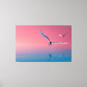 Toile Illustration D'Aigles Volant Dans Les Couleurs Toi