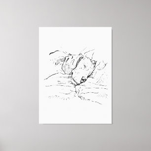 Toile Illustration d'amour pour le chien Beagle 