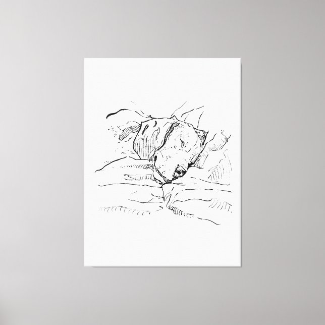 Toile Illustration d'amour pour le chien Beagle  (Recto)