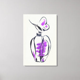 Toile Illustration d'aquarelle de mode de bouteille de p