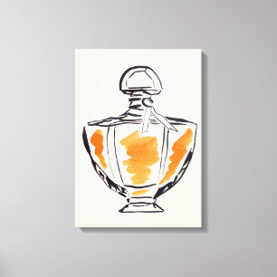 Toile Illustration d'aquarelle de mode de bouteille de p