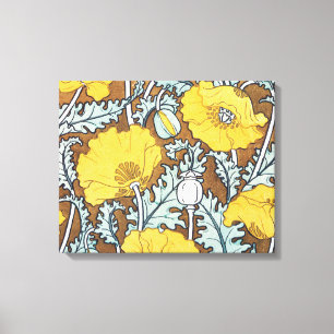 Toile illustration d'art pavot fleur jaune