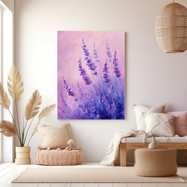 Toile Illustration de champ de fleurs de lavande (Créateur téléchargé)