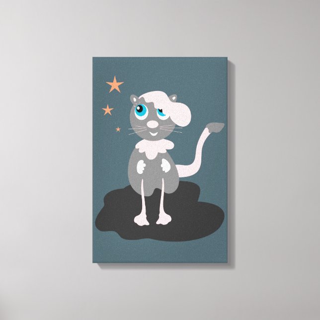 Toile Illustration de chat pour enfants, chaton de dessi (Recto)