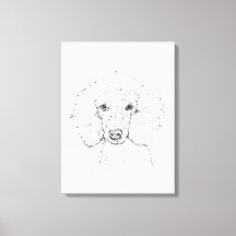 Illustration de chien caniche mignon, dessinée à l