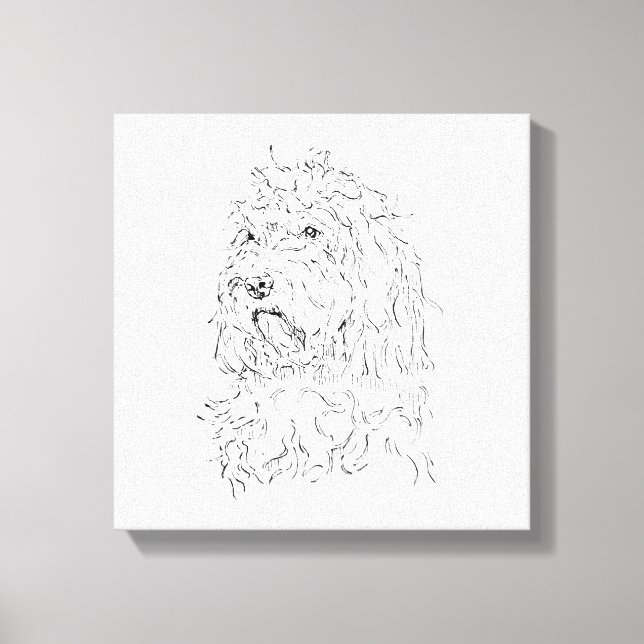 Toile Illustration de chien, Cockapoo d'art mural (Recto)