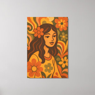 Toile Illustration de femme vintage rétro