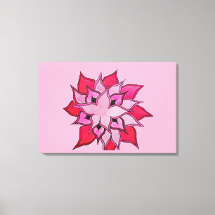 Toile Illustration de fleurs roses et violettes