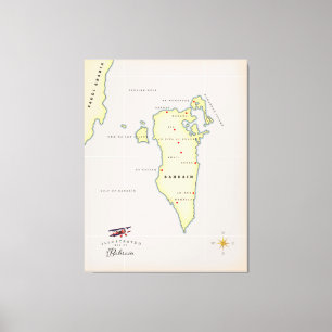 Toile Illustration de la carte de Bahreïn