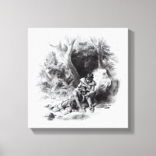 Toile Illustration de "La Dernière des Mohicans" (Recto)