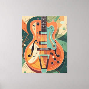 Toile Illustration de la guitare électrique rétro