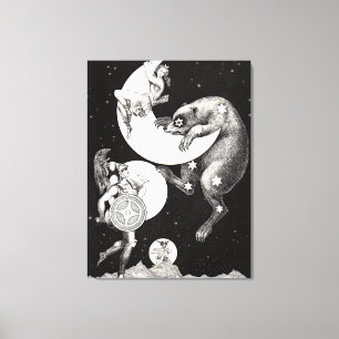 Toile Illustration de la lune céleste univers nuit dieu