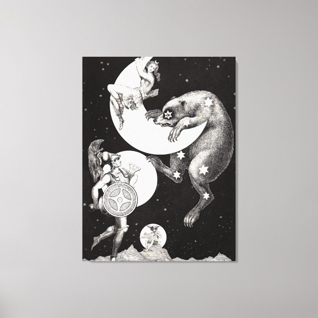 Toile Illustration de la lune céleste univers nuit dieu (Recto)