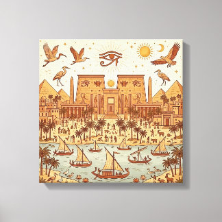 Toile Illustration de la ville antique égyptienne Boho-T