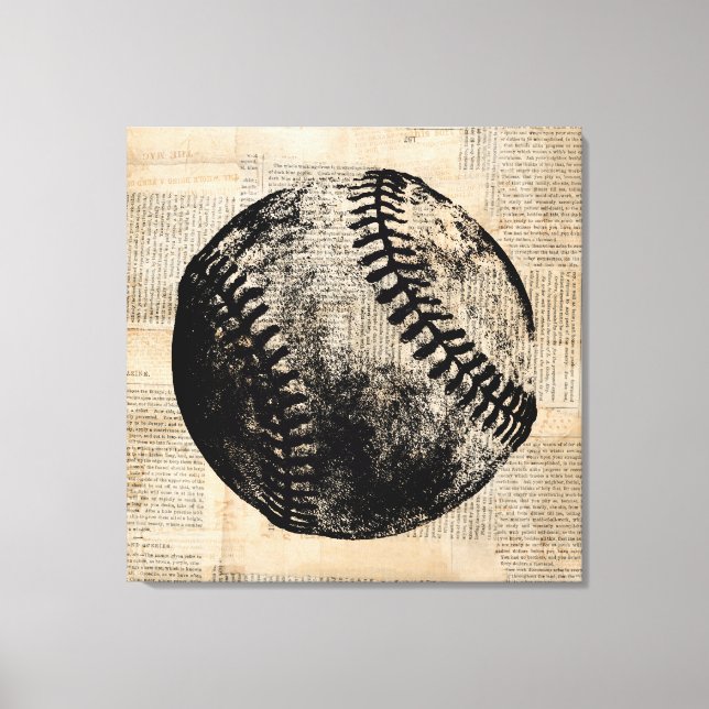 Toile Illustration de l'art de baseball vintage Style de (Recto)