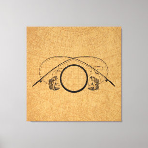 Toile Illustration de l'art de Fly Fishing Antique FIshi