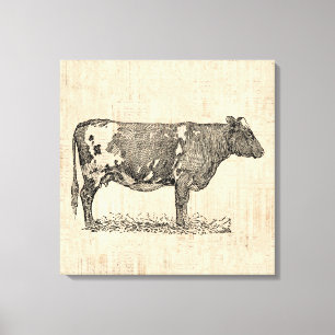 Toile Illustration de l'art de la vache vintage avec Arr