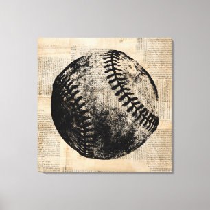 Toile Illustration de l'art du baseball Vintage