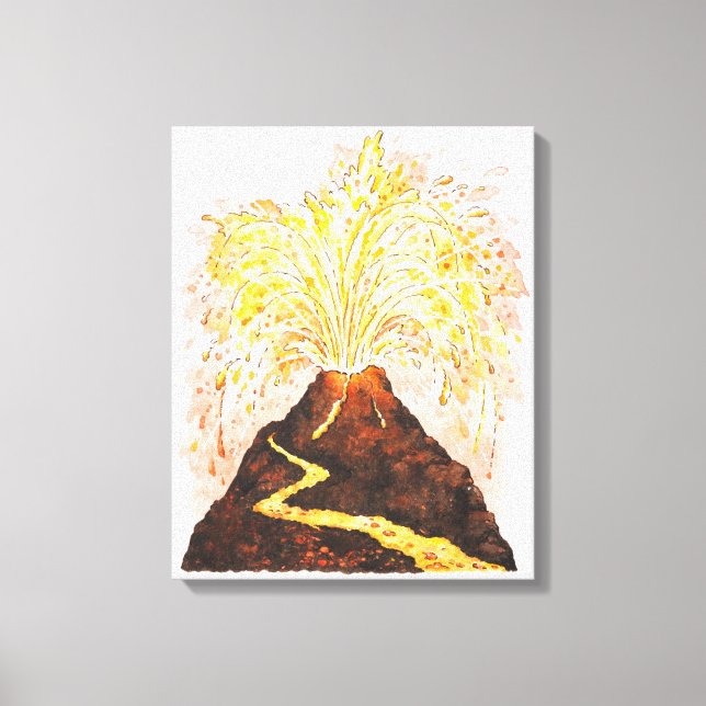 Toile Illustration de l'éruption volcanique (Recto)
