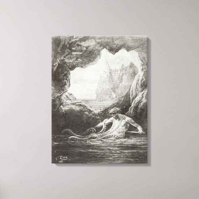 Toile Illustration de 'Les Travailleurs de la Mer' (Recto)