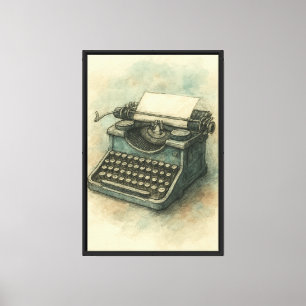 Toile Illustration de machine à écrire vintage