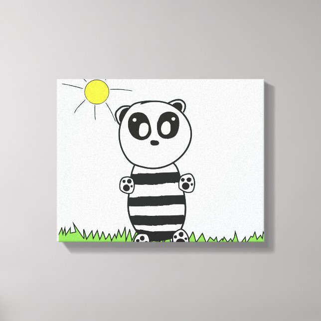 Toile Illustration de Panda Mignon (Recto)