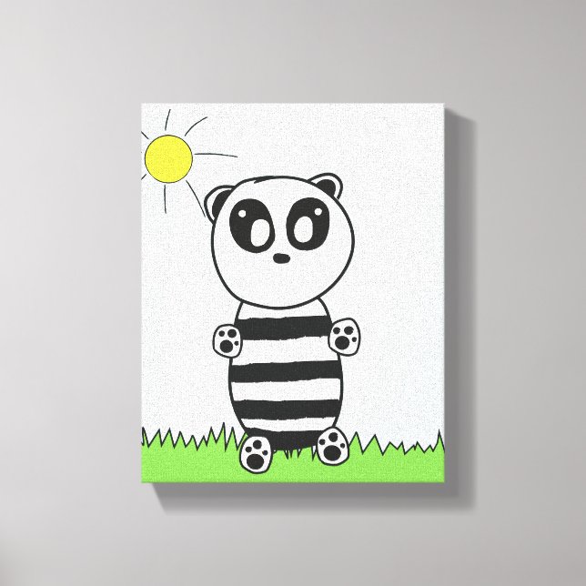 Toile Illustration de Panda Mignon (Recto)