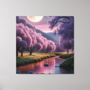 Toile Illustration de paysage de rêve lunaire fantastiqu