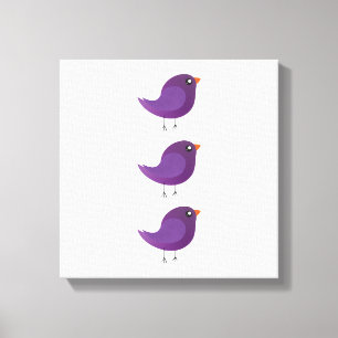 Toile Illustration de petit oiseau violet mignon