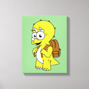 Toile Illustration De Tricératops Avec Sac À Dos.