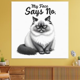 Toile Illustration de visage de chat drôle – Art de chat
