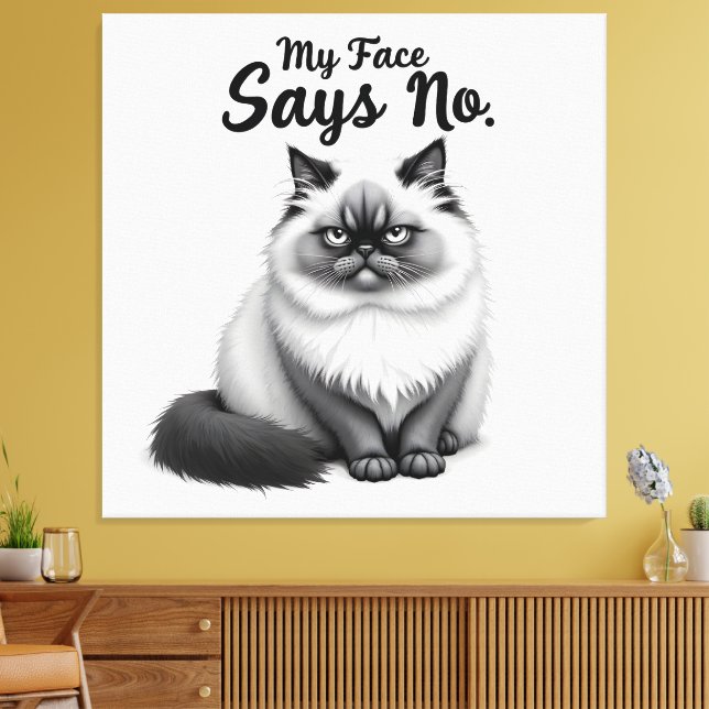 Toile Illustration de visage de chat drôle – Art de chat (Insitu(Salon))