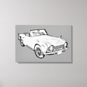 Toile Illustration de voiture de sport de Triumph Tr4