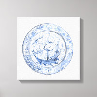 Illustration du navire sur la plaque Iznik du 16e