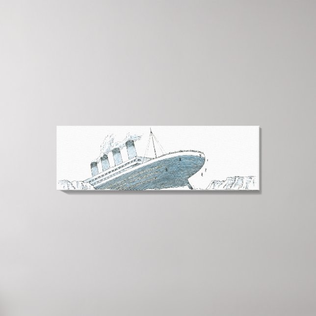 Toile Illustration du passager tombant du Titanic (Recto)