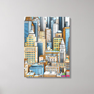 Toile Illustration du paysage urbain de New York