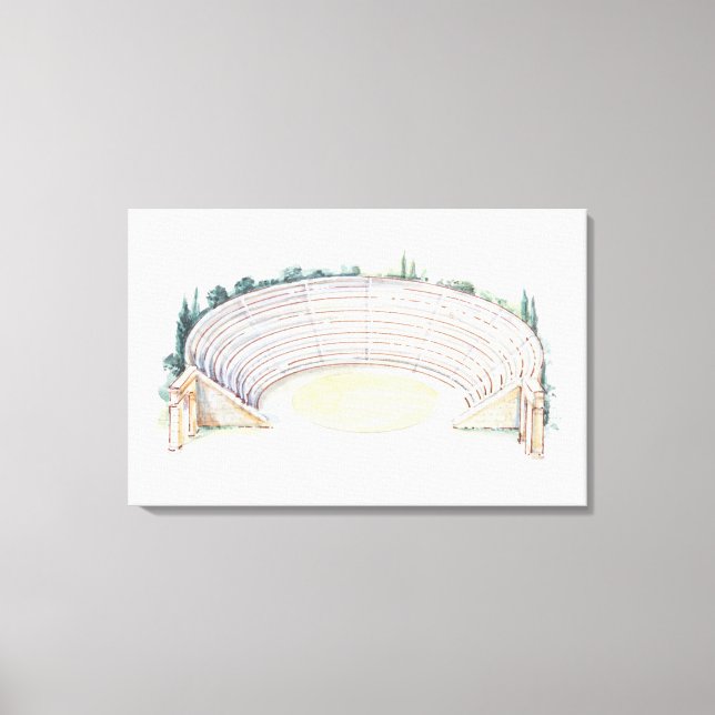 Toile Illustration d'un amphithéâtre romain (Recto)