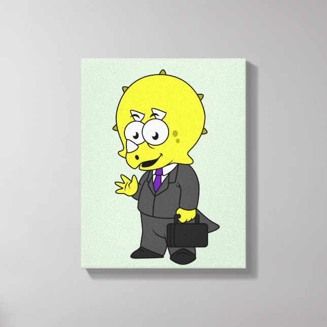 Toile Illustration D'Un Homme D'Affaires Tricératops. (Recto)