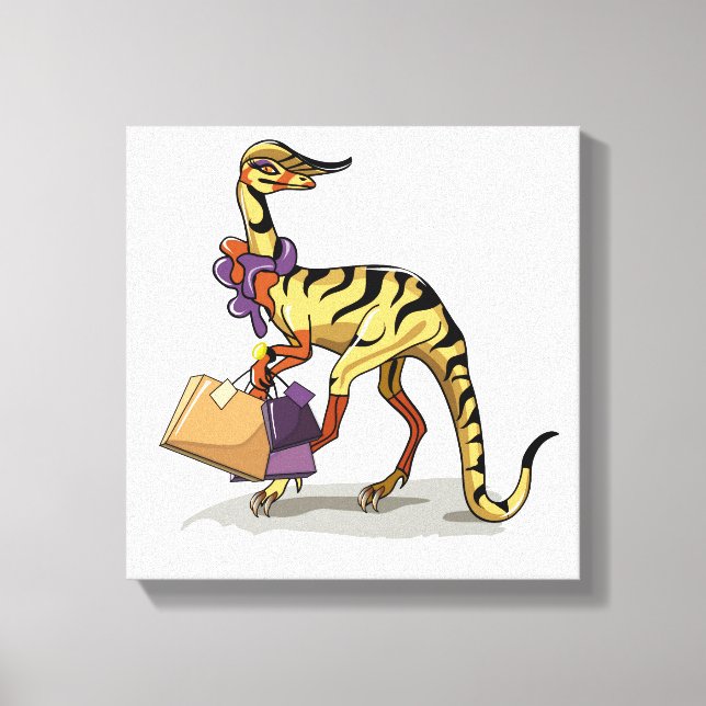 Toile Illustration D'Un Iguanodon Avec Sacs Commerciaux. (Recto)
