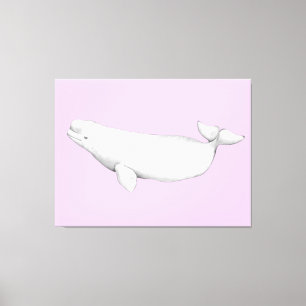 Toile Illustration d'un livre de baleines béluga très