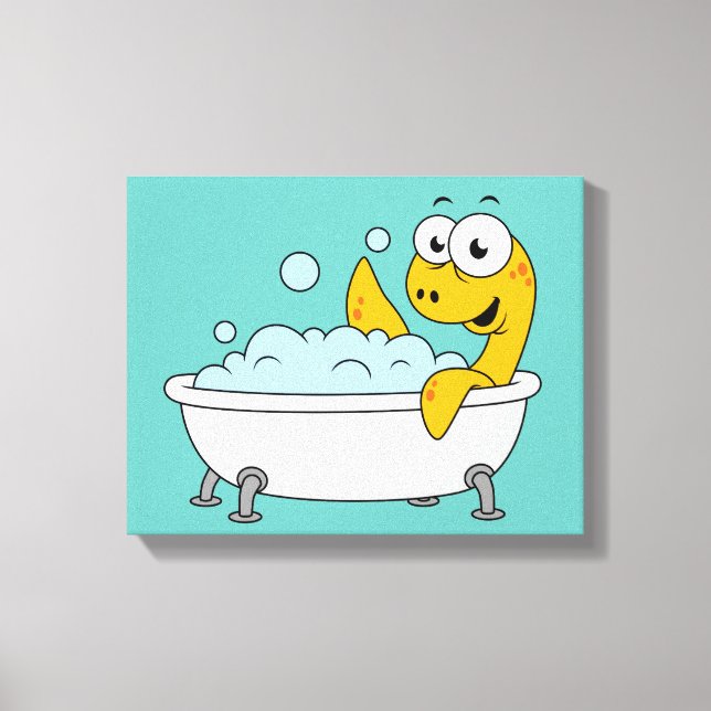 Toile Illustration D'Un Monstre De Loch Ness De Bain. (Recto)